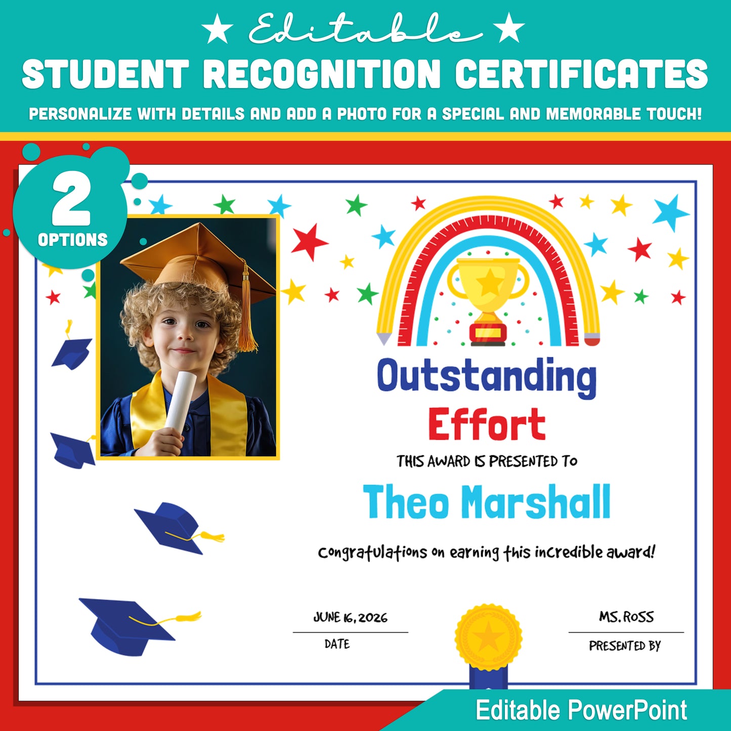 Student Recognition Certificates – End of Year Awards, Editable Class Superlatives with 2 Customizable PowerPoint Options, Instant Download