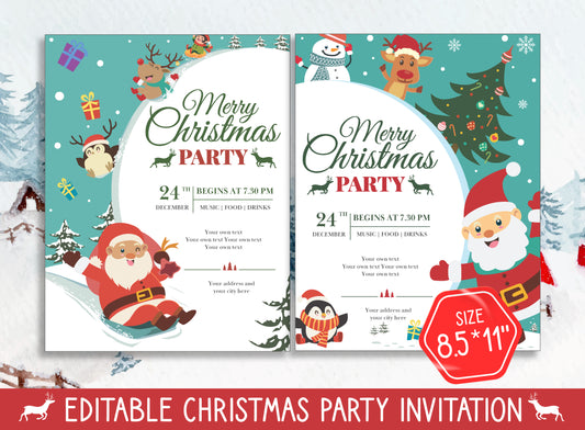 Christmas Letter to Parents Template and Invitations - 2 Designs, 2 Sizes (8.5"x11" and 5"x7"), PDF File, Instant Download