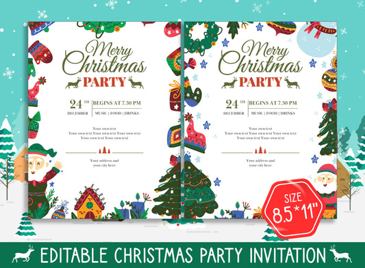 Jingle & Mingle: Class Christmas Party Invitations - Double the Designs, Double the Festive Fun! Available in 2 Sizes (8.5"x11" and 5"x7")