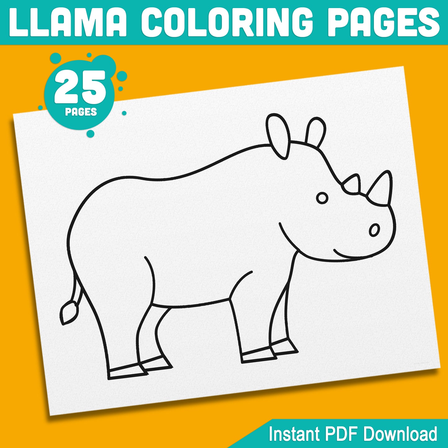 25 Simple Zoo Animal Coloring Pages for Kids β Perfect for Preschool & Kindergarten, Fun, Creative Activity, Easy-to-Print PDF, Instant Download