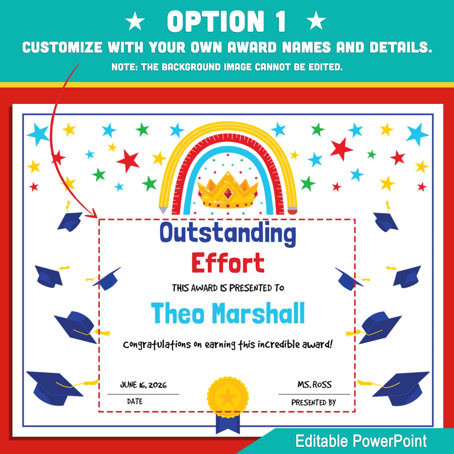 Student Recognition Certificates – Editable Last Day of School Awards with Superlatives, 2 Custom Options: Customize Details or Include Photo