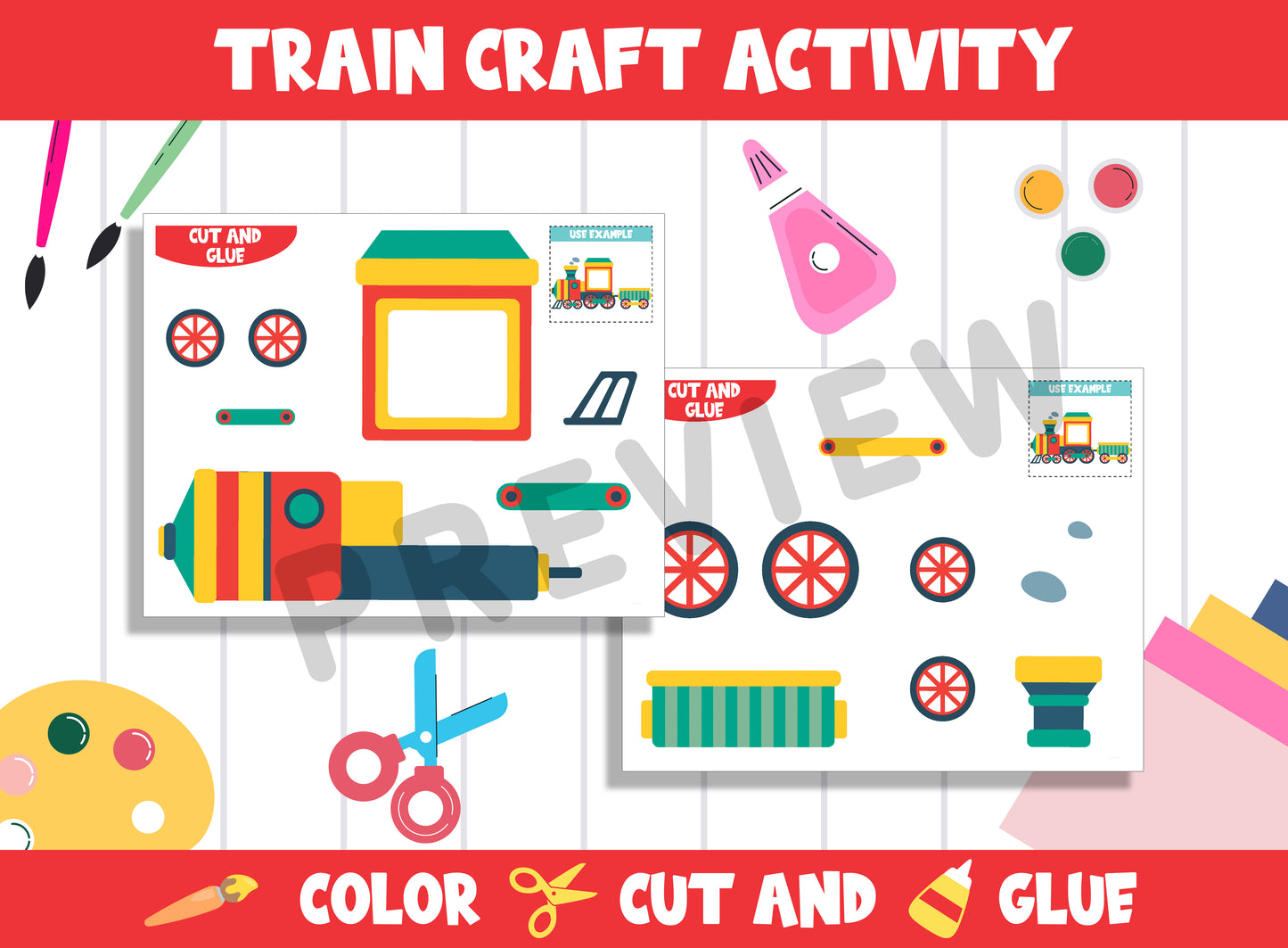 Whistle Stop Creativity: Color, Cut, and Glue Train Craft Fun for PreK to 2nd