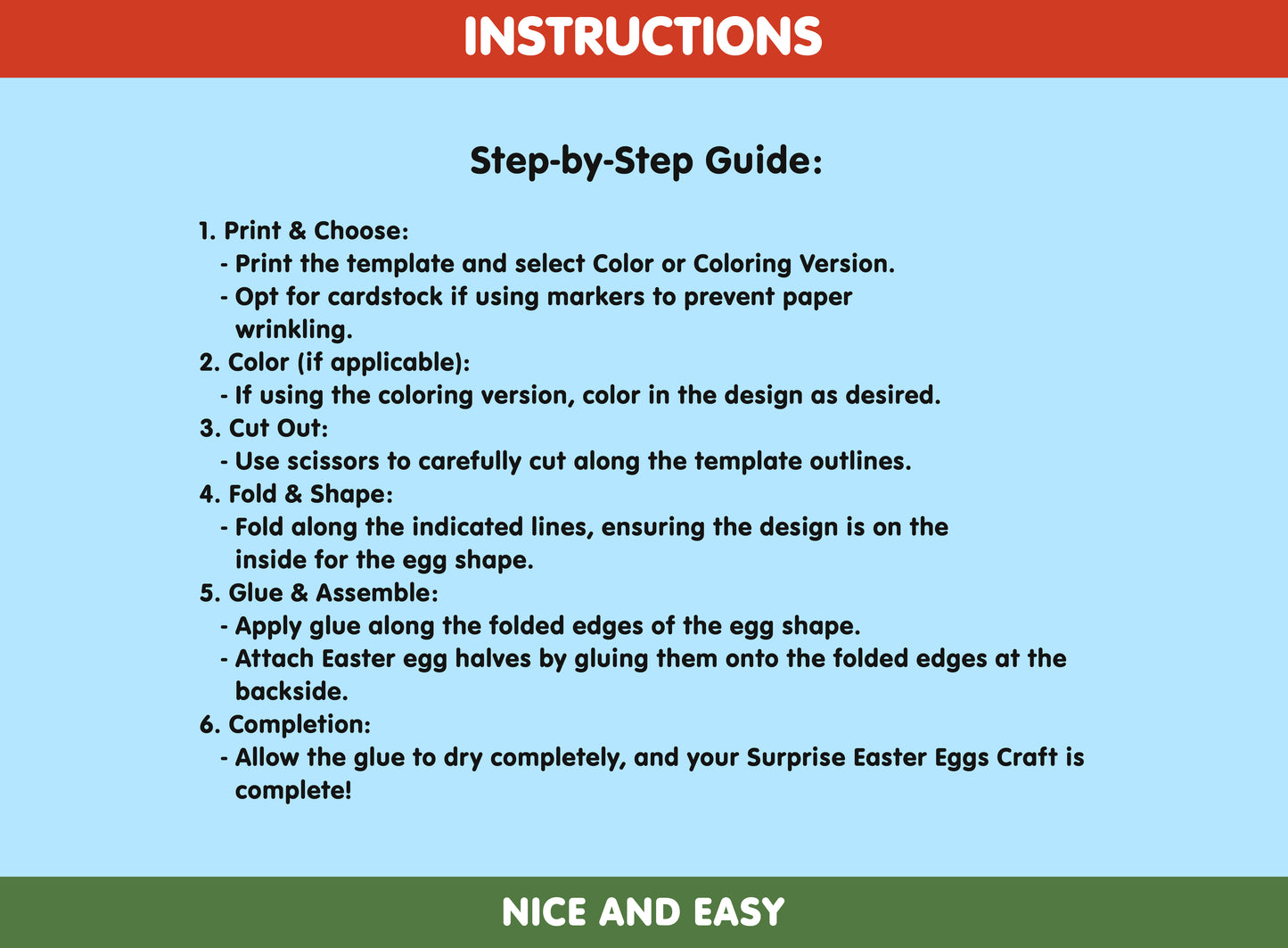 Get Crafty with Surprise Chick Easter Eggs: Color, Cut, & Glue Fun! Available in Vibrant Color and Coloring Versions - Instant PDF Download