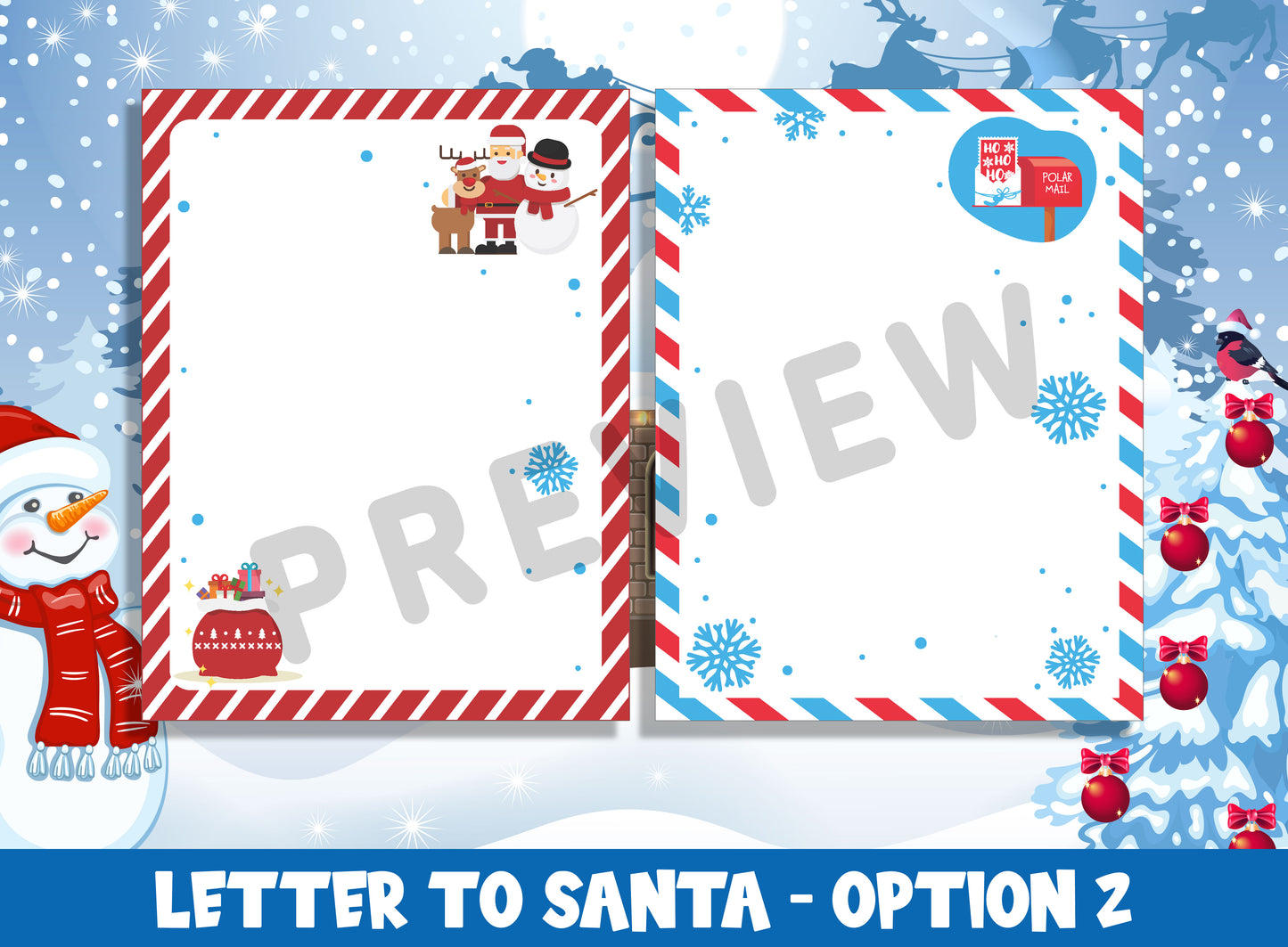 Magical Kids Letter to Santa Kit: 2 Enchanting Designs, Fill-In & Blank Options