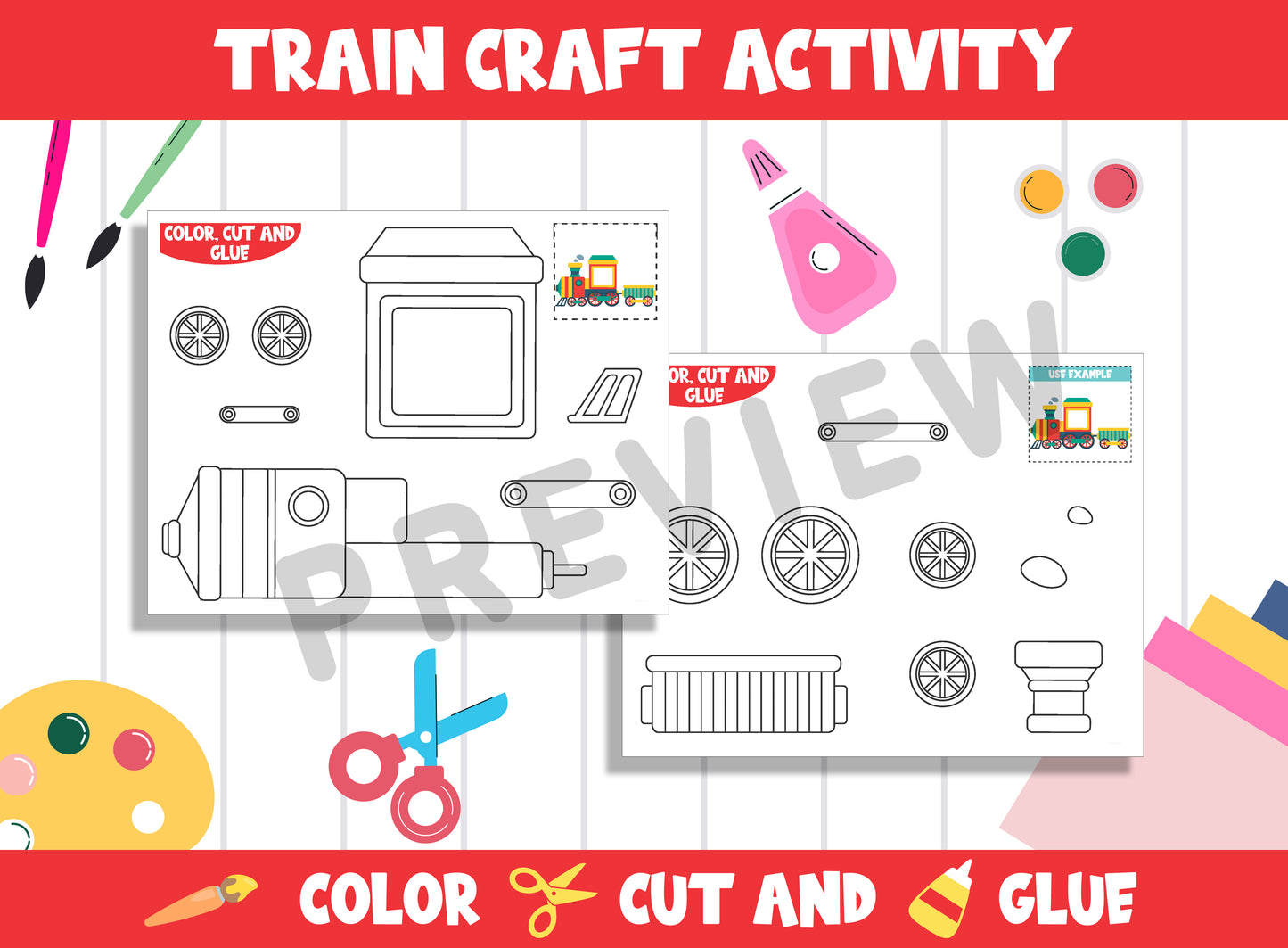 Whistle Stop Creativity: Color, Cut, and Glue Train Craft Fun for PreK to 2nd