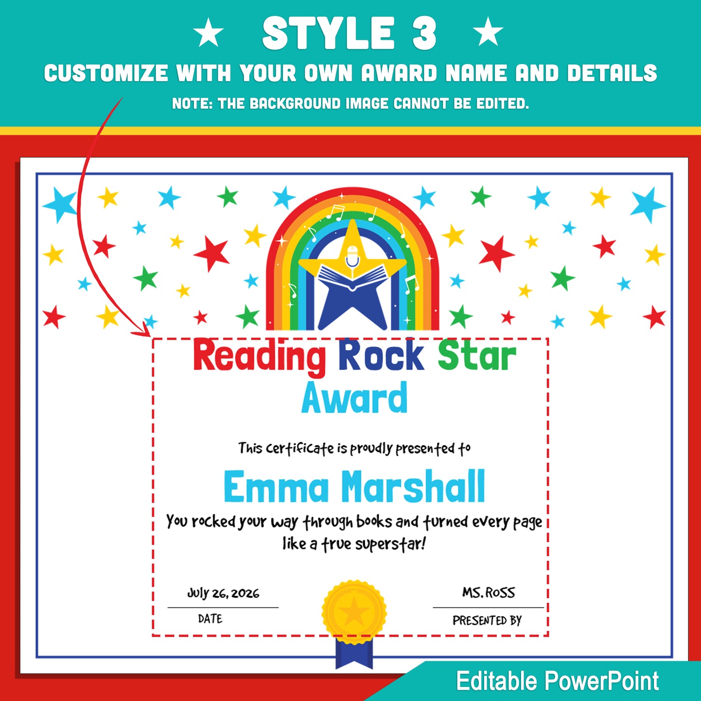 Editable Reading Rock Star Awards – 4 Fun Styles with Photo Options – Classroom, Library & Summer Reading Certificates, Instant Download
