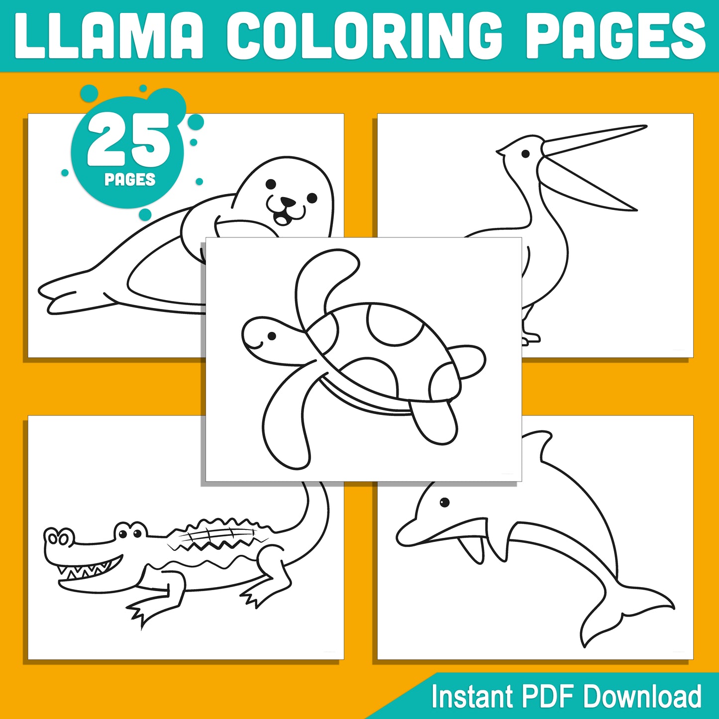25 Simple Zoo Animal Coloring Pages for Kids β Perfect for Preschool & Kindergarten, Fun, Creative Activity, Easy-to-Print PDF, Instant Download