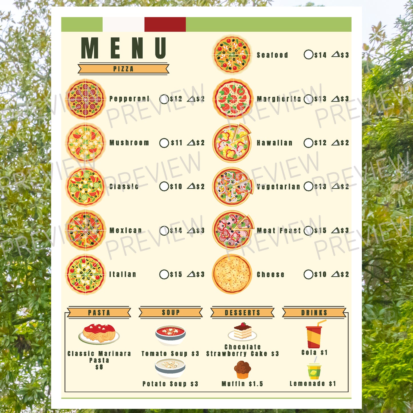 Create Your Own Pizza Shop: 80+ Pages with Banners, Menus, Order Forms, Toppings, Decor & More – Fun Dramatic Play for Kids & Classrooms!