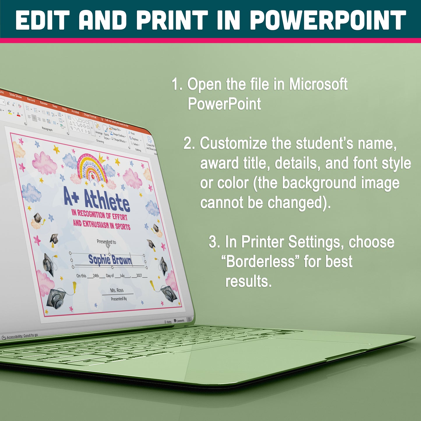 Editable Middle School End-of-Year Class Awards, Printable Student Appreciation Templates, 26 Recognition Designs