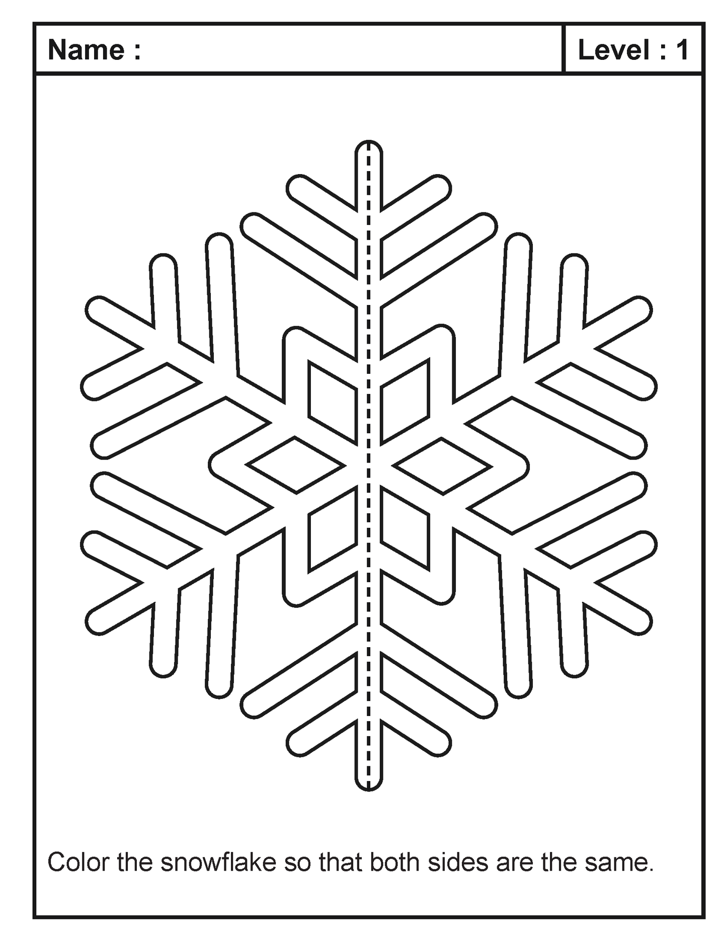 Free! Snowflake Symmetry Activity