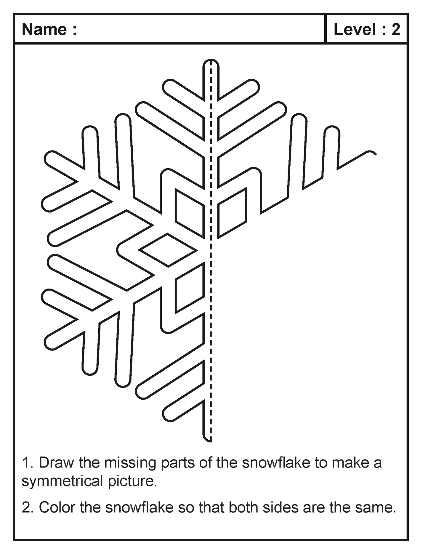 Free! Snowflake Symmetry Activity