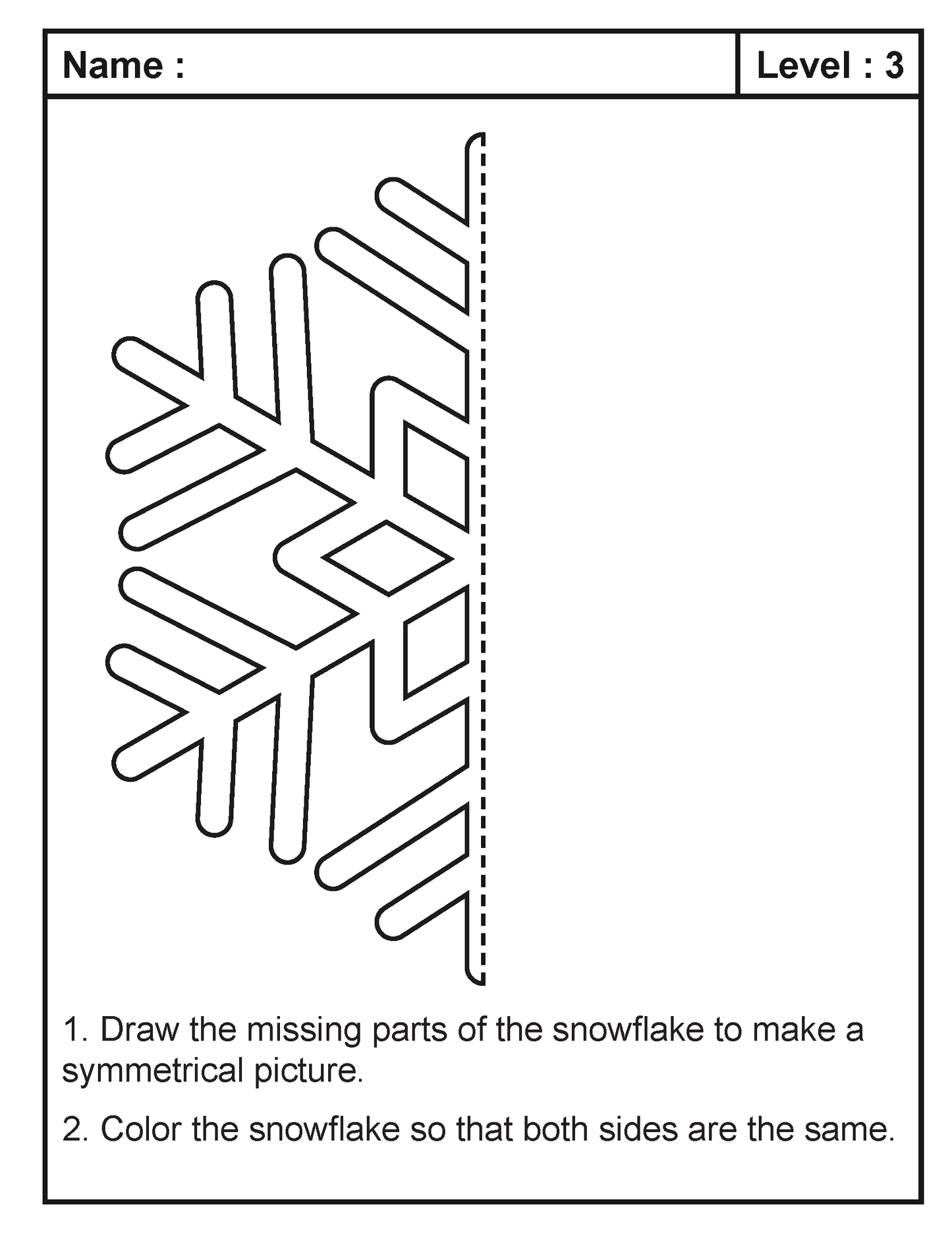 Free! Snowflake Symmetry Activity