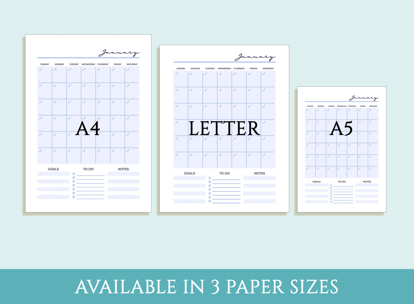 2024 Printable Planner, Minimalist, Daily Weekly Monthly Yearly, A4 A5 Letter Size, Goal Planner, To Do List, Habit Tracker, Planner Inserts