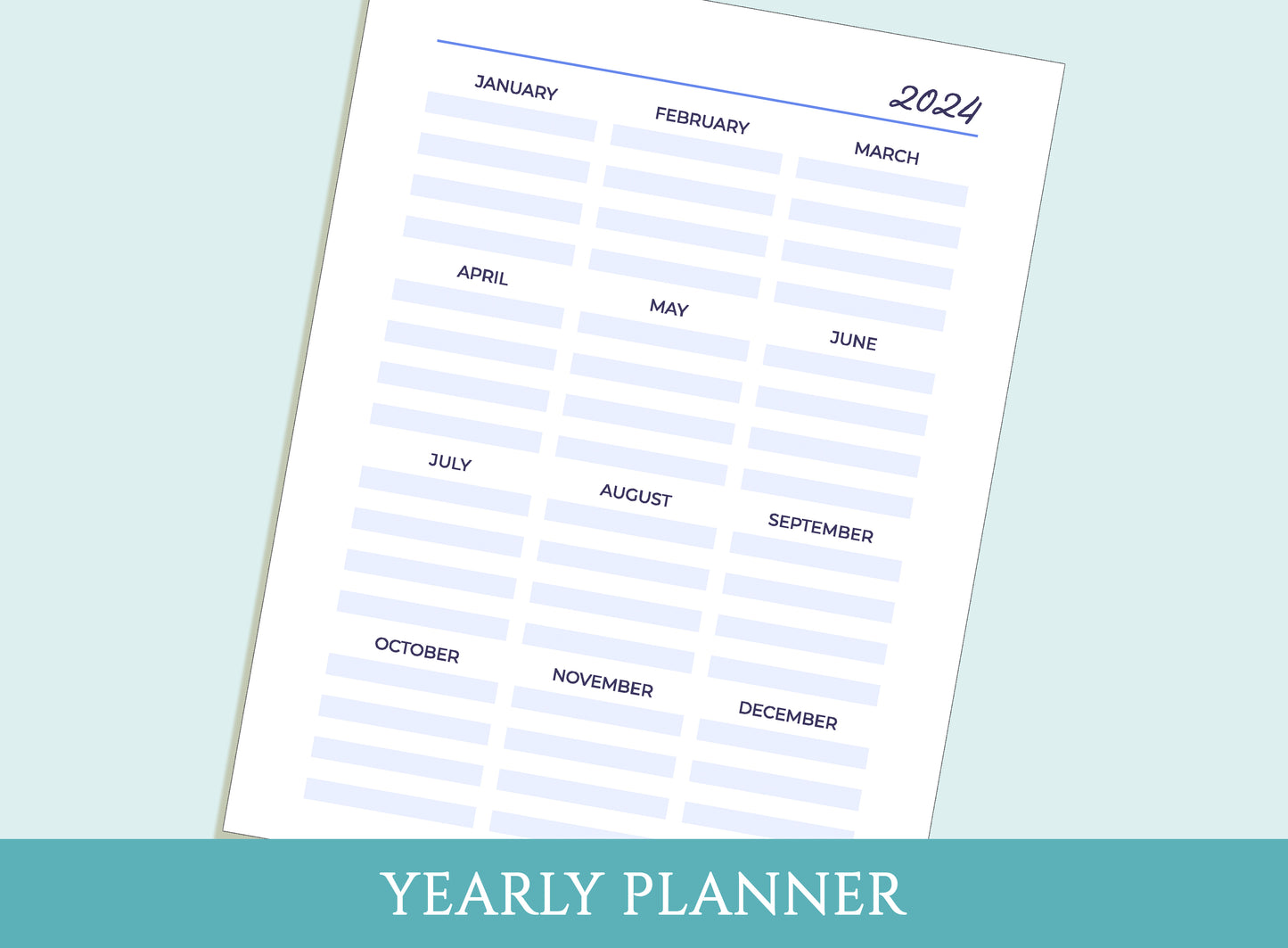 2024 Printable Planner, Minimalist, Daily Weekly Monthly Yearly, A4 A5 Letter Size, Goal Planner, To Do List, Habit Tracker, Planner Inserts
