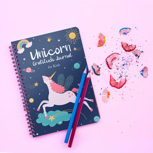 Unicorn Gratitude Journal for Kids/Girls. Printable PDF in A4, A5, US Trade, US Letter Sizes. 128 Pages, Each page Not the same