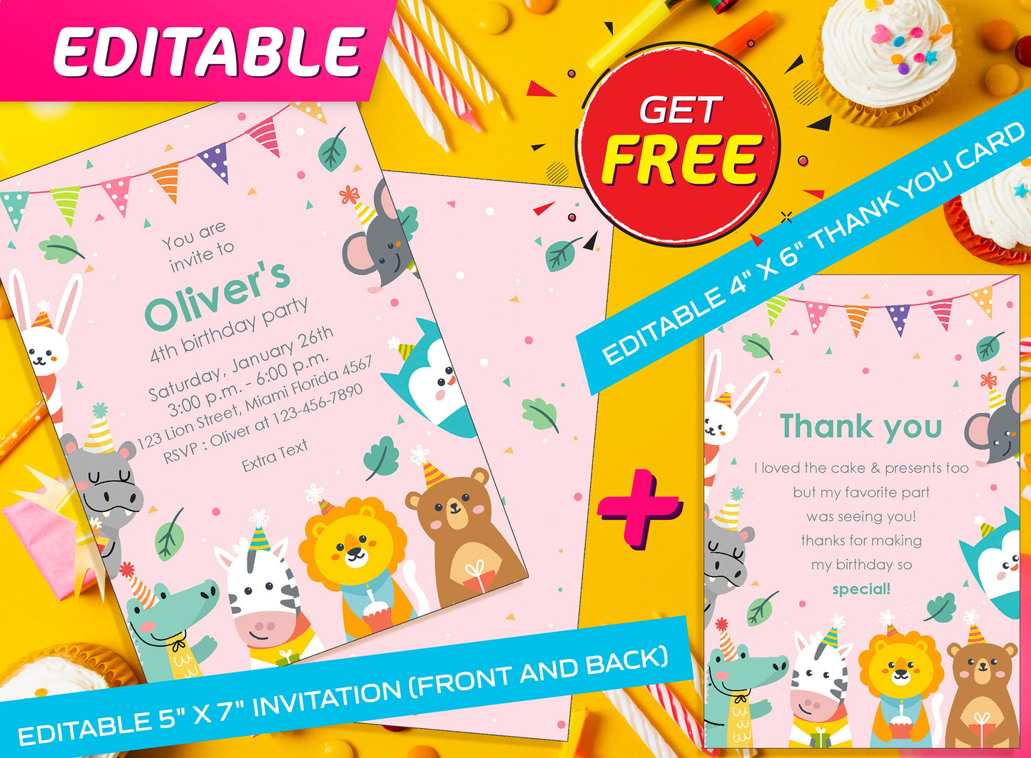 Editable Birthday Coloring Pages - 40 Printable & Editable Birthday Coloring Pages for Kids, Boys, Girls. Free Invitation + Thank You Card.