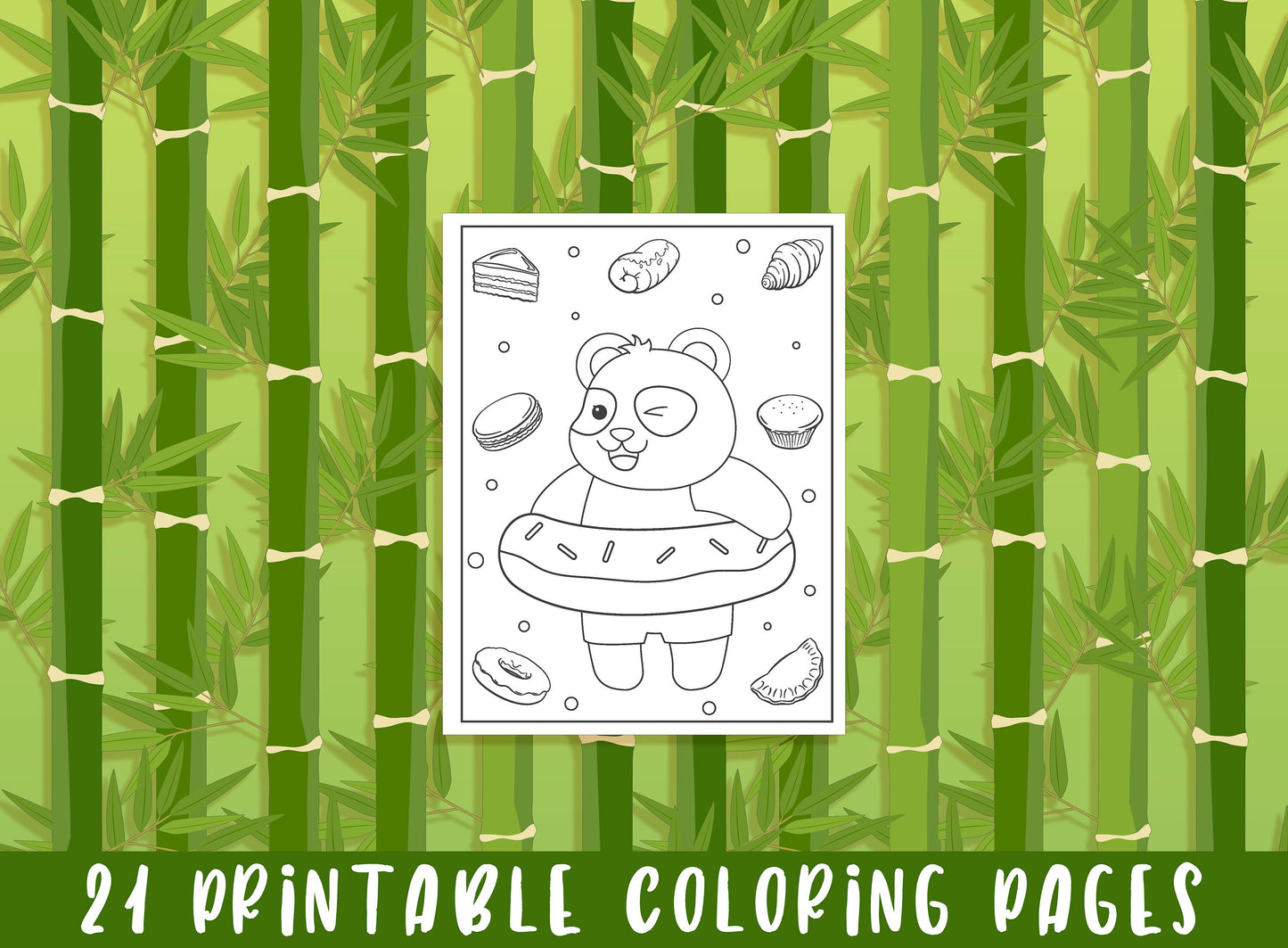 Panda Coloring Pages - 21 Printable Panda Coloring Pages for Kids, Boys, Girls, Teens, Panda Birthday Party Activity - Instant Download.