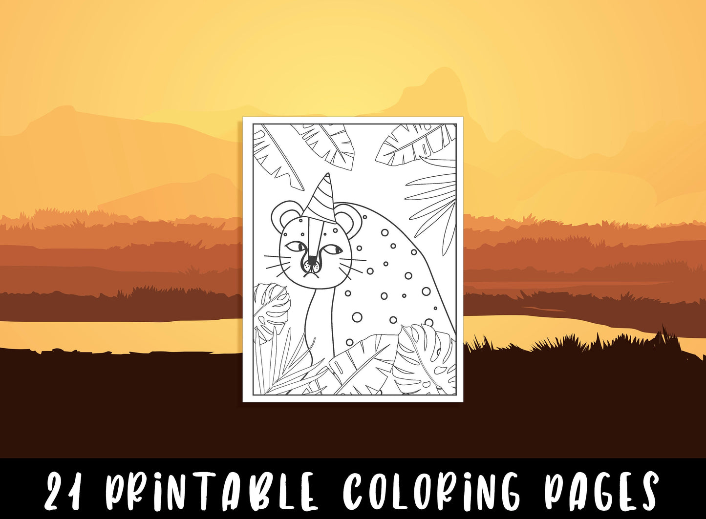 Cheetah Coloring Pages, 21 Printable Cheetah Coloring Pages for Kids, Boys, Girls, Teens, Cheetah Birthday Party Activity, Instant Download.