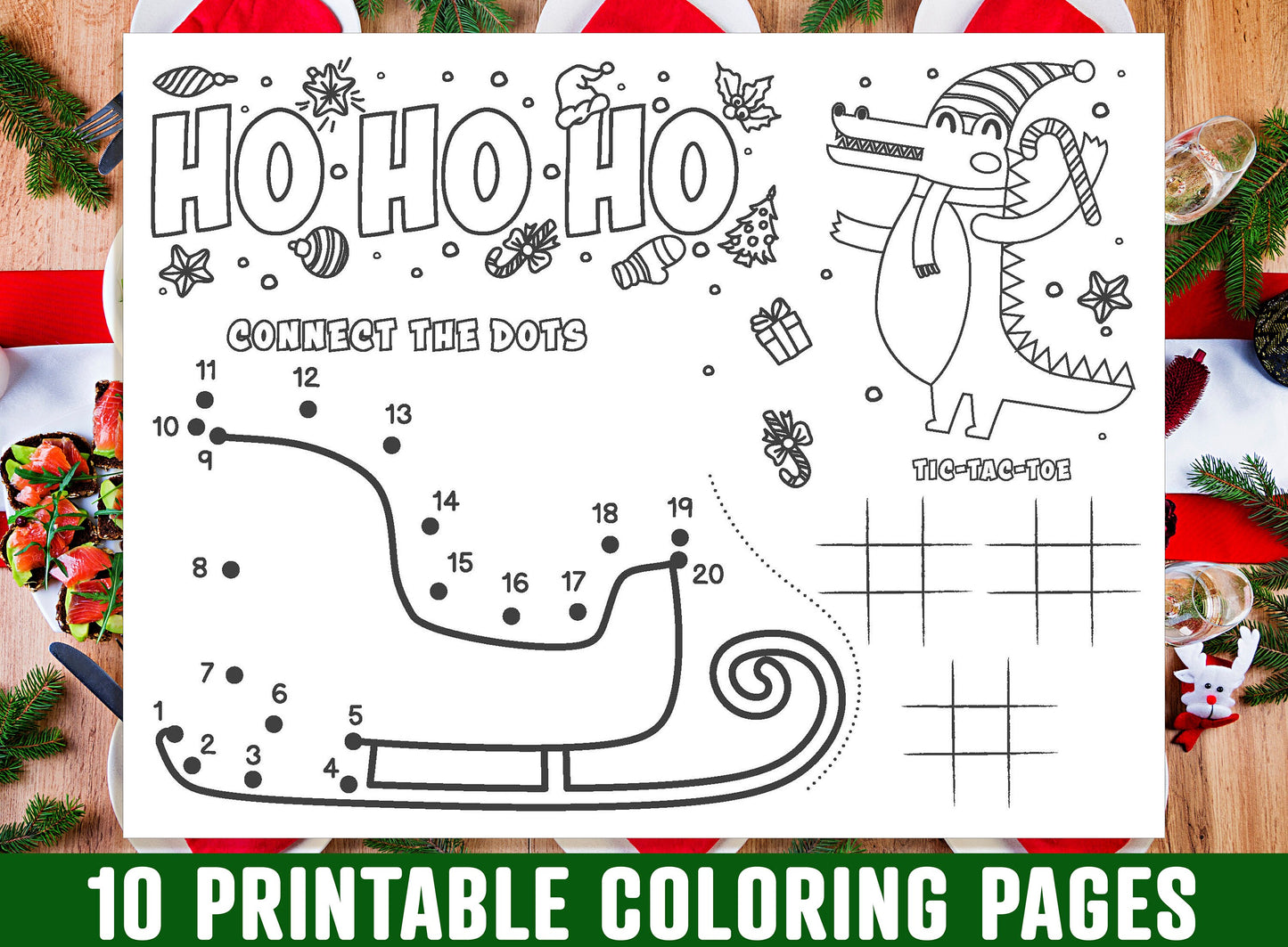 Christmas Placemat For Kids, 10 Printable Christmas Placemats for Kids, Boys, Girls, Teens. Christmas Party Activity, Christmas Gift, 8.5x11