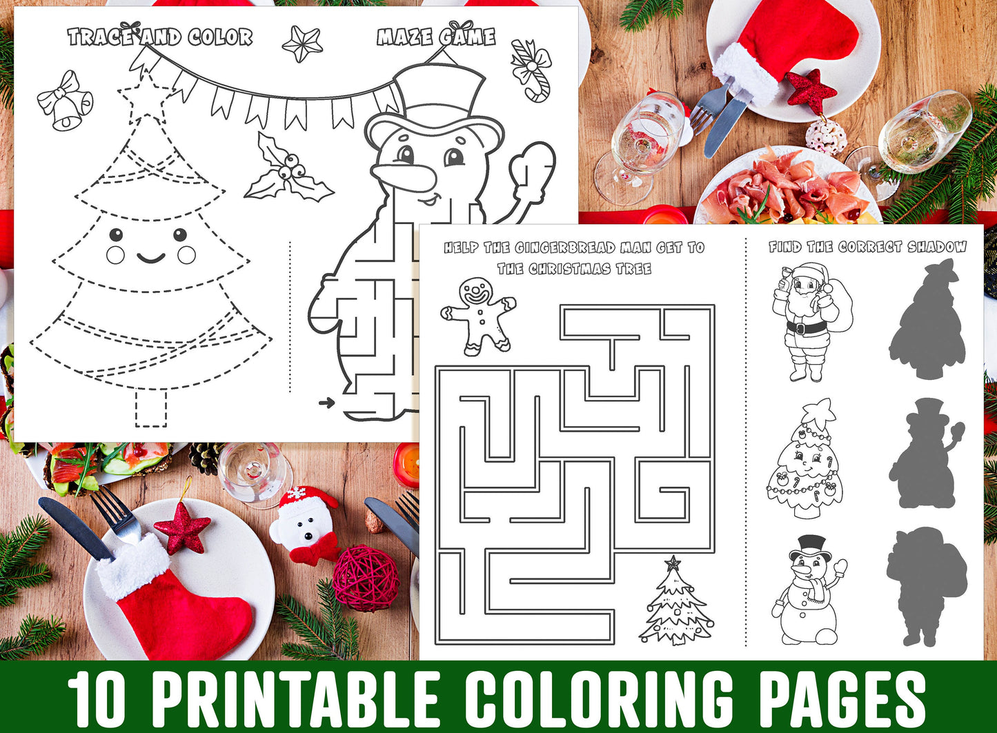 Christmas Placemat For Kids, 10 Printable Christmas Placemats for Kids, Boys, Girls, Teens. Christmas Party Activity, Christmas Gift, 8.5x11