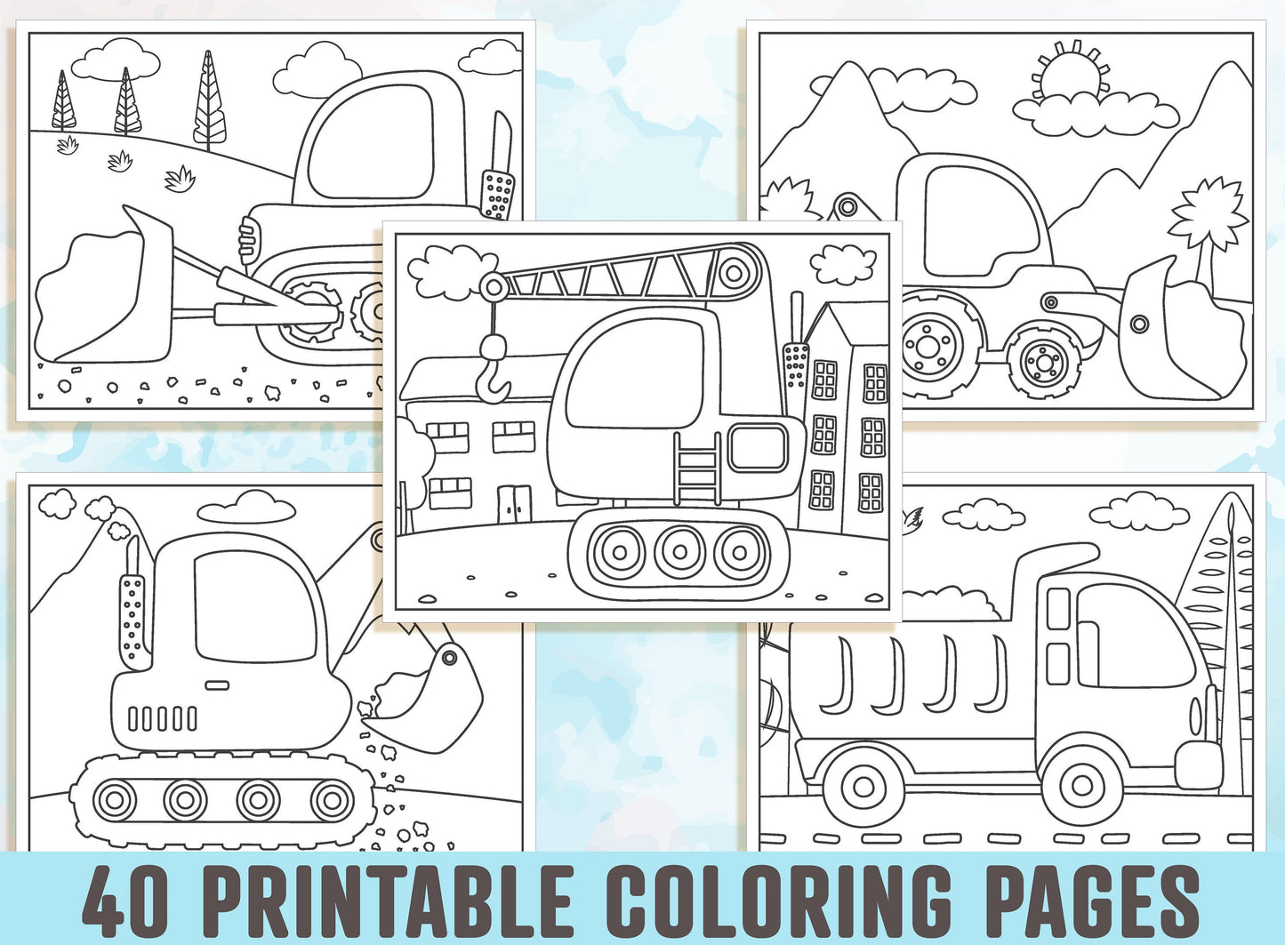 Vehicle Coloring Pages - 40 Printable Vehicle Coloring Pages for Kids, Boys, Girls, & Teens. Vehicle Party Activity, Instant Download.