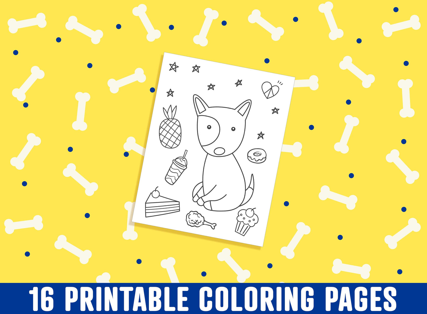 Dog Coloring Pages - 16 Printable Dog Coloring Pages for Kids, Boys, Girls, Teens, Dog/Puppy Birthday Party Activity, PDF, Instant Download.