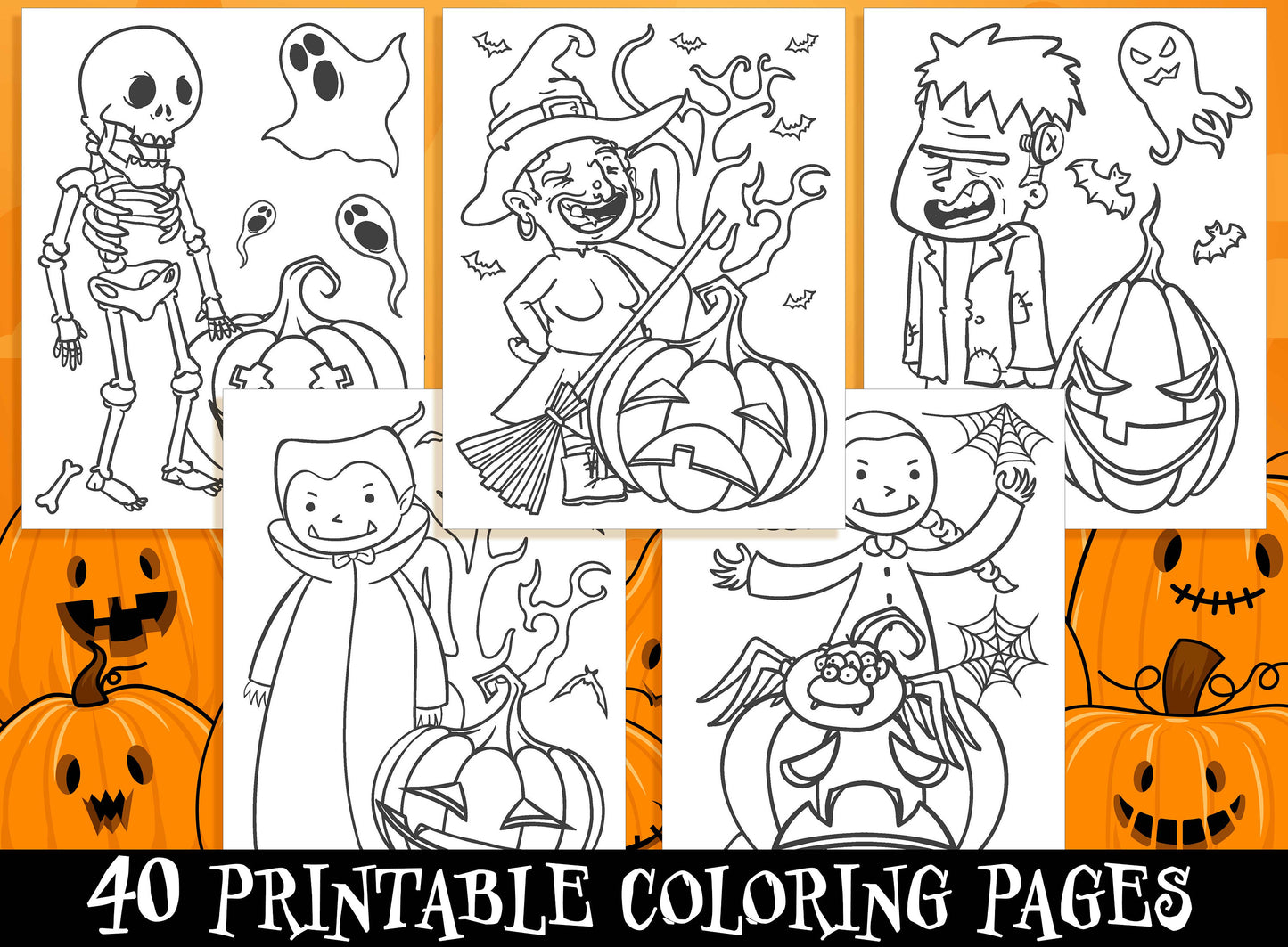 Halloween Activity Sheets - 40 Printable Halloween Activity Pages for Kids, Boys, Girls, Teens. Halloween Party Activity, Kids Coloring Book