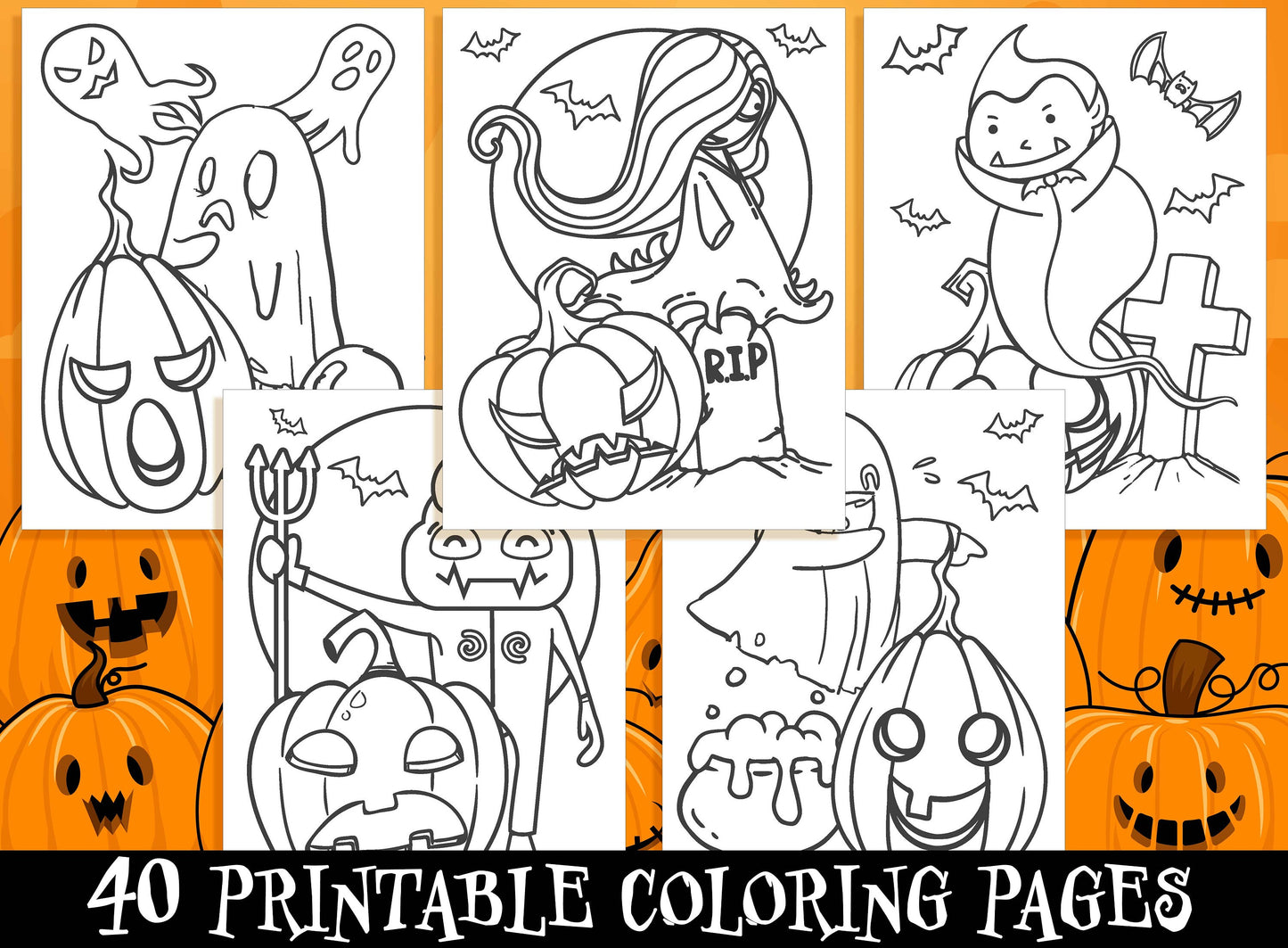 Halloween Activity Sheets - 40 Printable Halloween Activity Pages for Kids, Boys, Girls, Teens. Halloween Party Activity, Kids Coloring Book