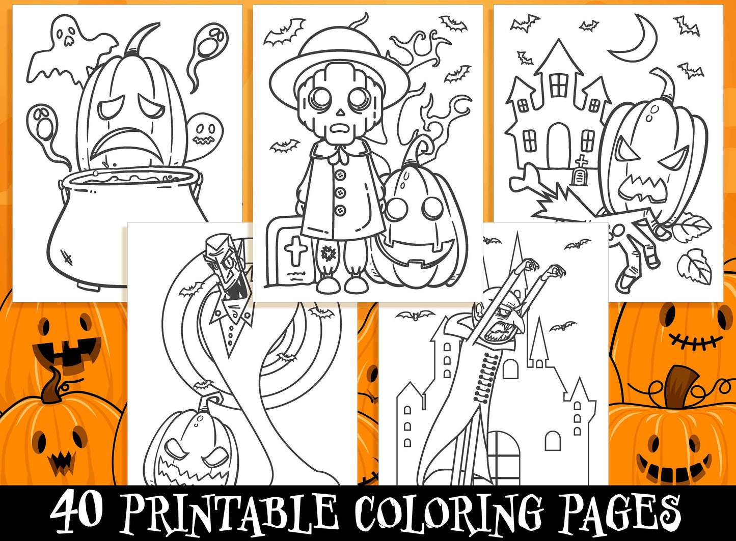 Halloween Activity Sheets - 40 Printable Halloween Activity Pages for Kids, Boys, Girls, Teens. Halloween Party Activity, Kids Coloring Book