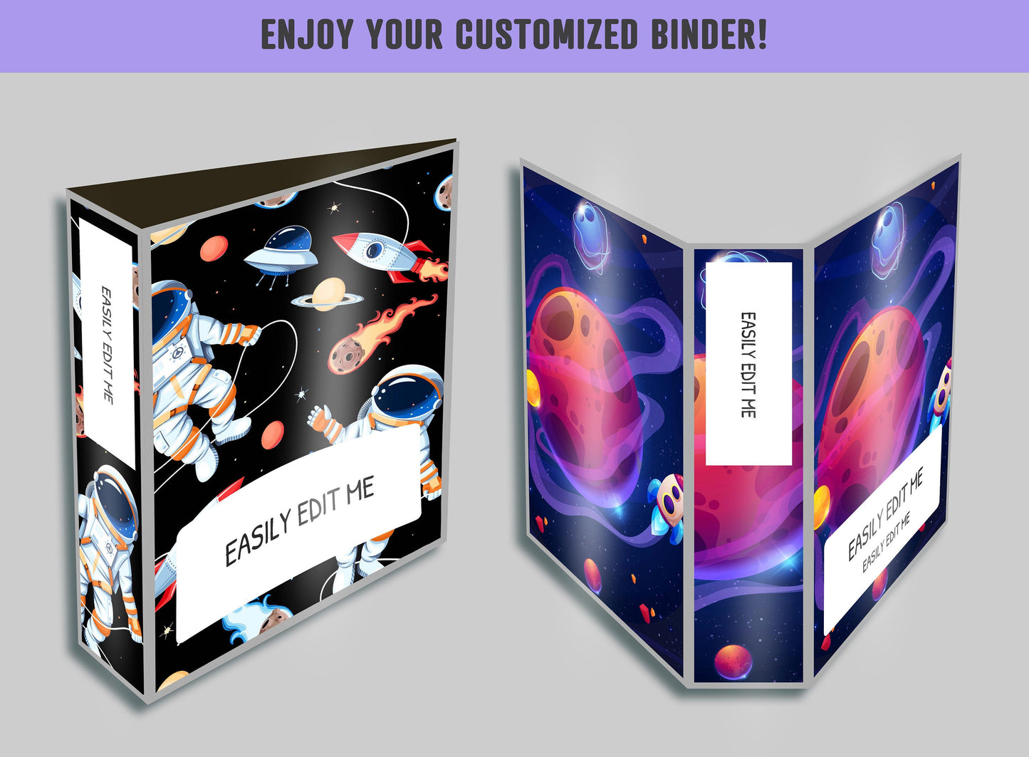 Binder Cover Boys, 10 Printable & Editable Binder Covers+Spines, Binder Cover Sheet Binder Cover Inserts Planner Template for Teacher/School