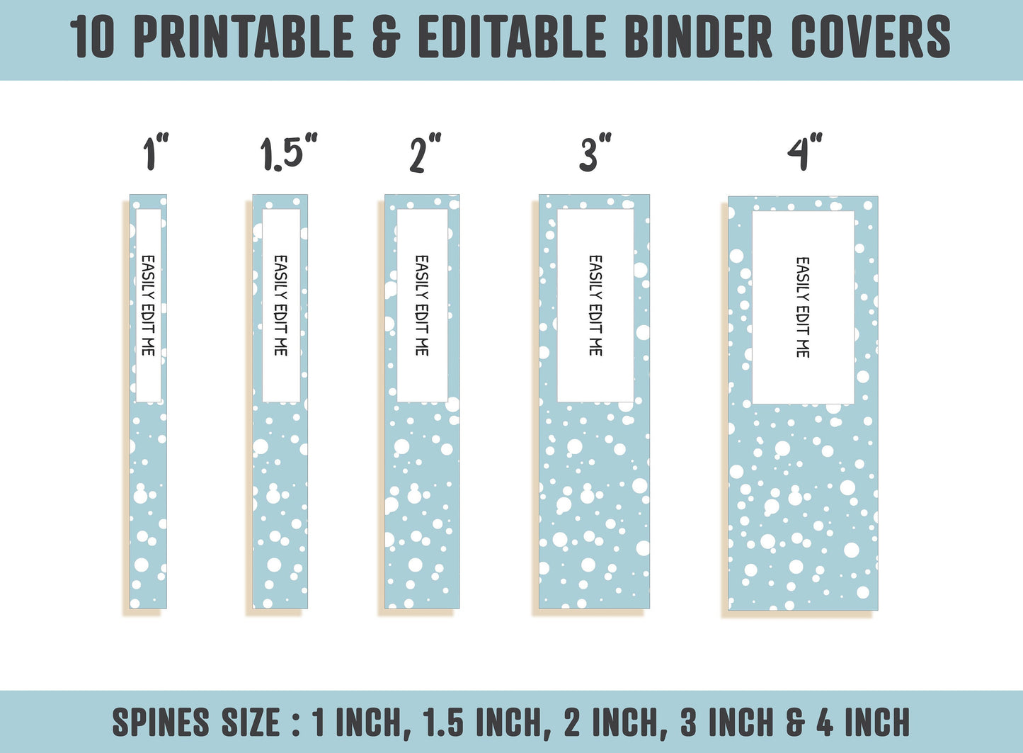 Holiday Planner Cover, 10 Editable Binder Covers and Spines Winter/Christmas Binder Cover Printable Teacher/School Binder Page Binder Insert