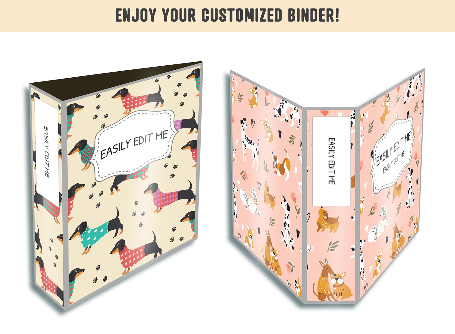 Binder Cover Printable Editable, 10 Covers+Spines, Binder Insert, Planner Cover, Teacher Binder, School Binder Cover, Printable Binder Cover