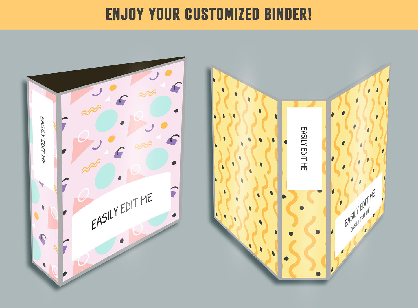Binder Cover Template, 10 Printable & Editable Binder Covers+Spines, Binder Insert, Planner Cover Teacher/School, Printable Binder Cover