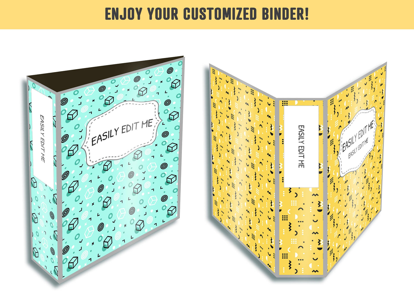 Binder Cover Printable, 10 Editable Covers+Spines, Teacher Binder Cover, School Binder, Planner Cover, Binder Cover Inserts, Binder Labels