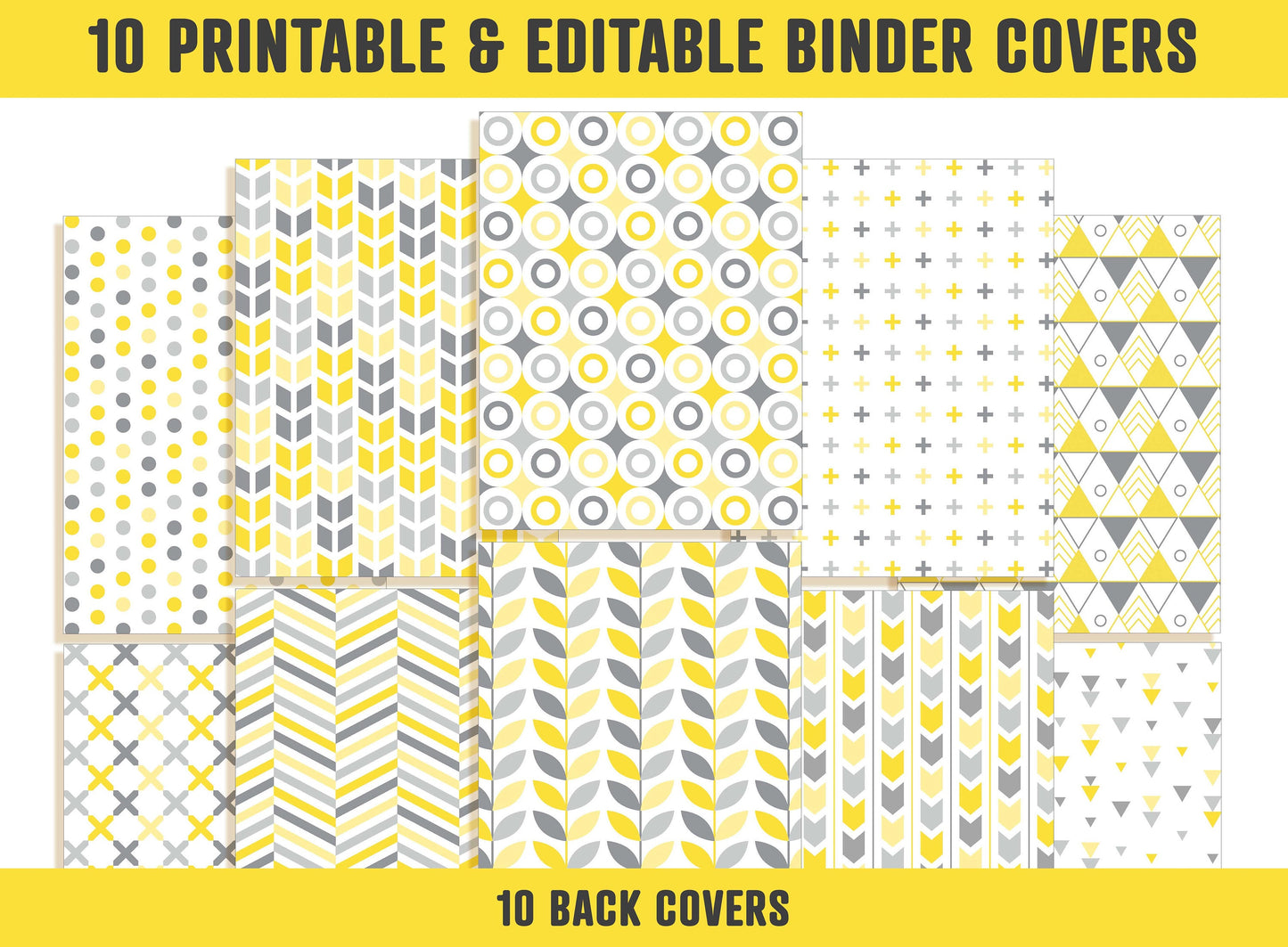Binder Cover Printable Editable, 10 Covers+Spines, Binder Inserts, Planner Cover, Teacher Binder, School Binder Cover, Binder Cover Template