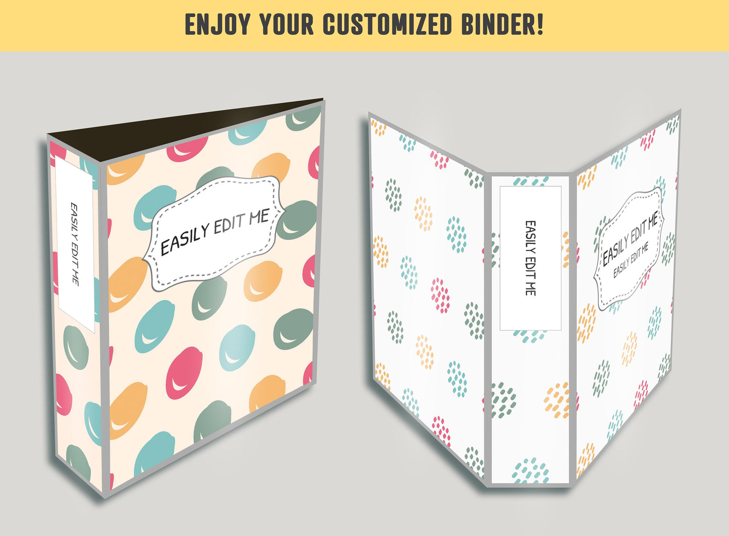 Binder Cover Printable Editable, 10 Covers+Spines, Binder Inserts, Planner Cover, Teacher and School Binder Cover, Binder Cover Template PDF