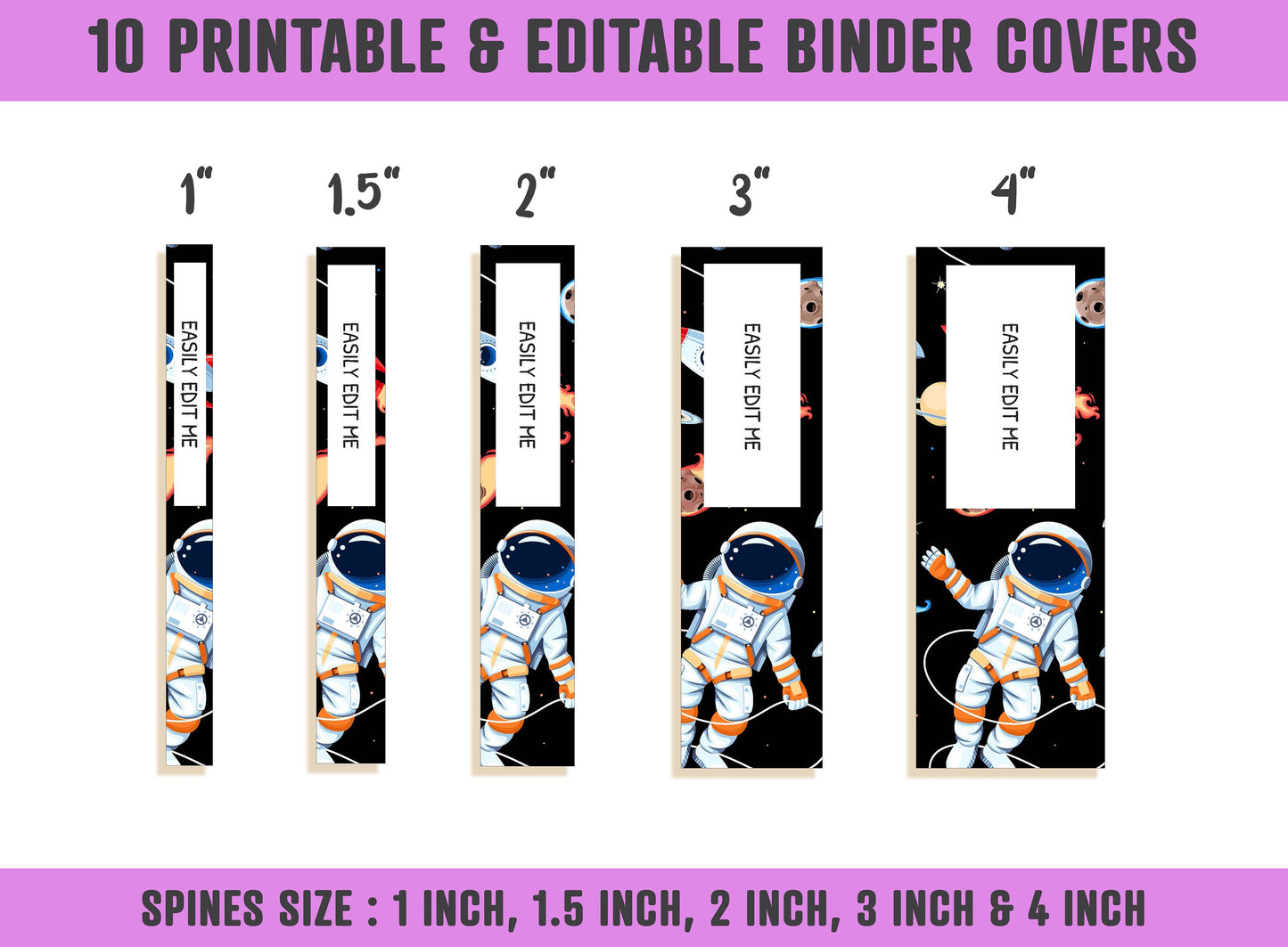 Binder Cover Boys, 10 Printable & Editable Binder Covers+Spines Binder Cover Sheet Binder Cover Inserts Planner Template, Alternative Layout