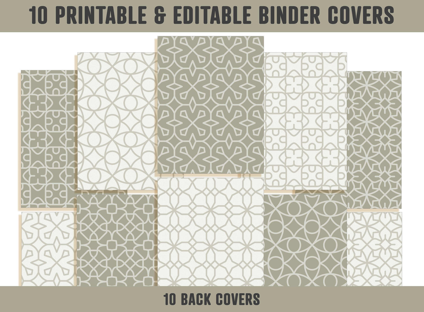 Binder Cover Printable Editable, 10 Binder Covers & Spines, Binder Insert, Planner Cover, Teacher/School Binder, Printable Binder Cover, PDF
