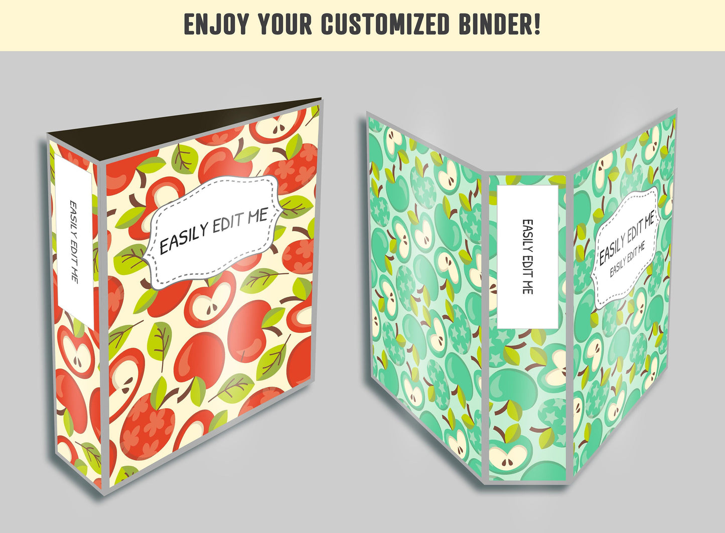 Editable Binder Covers, 10 Printable & Editable Binder Covers+Spines Binder Inserts Planner Cover Teacher/School Binder Cover, Folder Covers