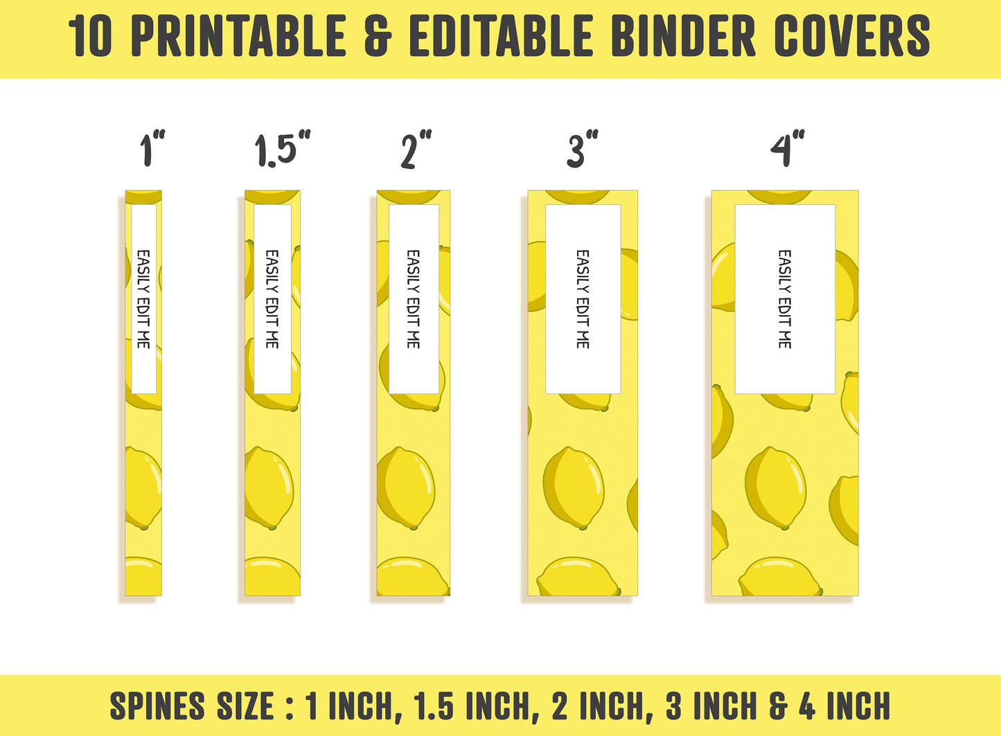Binder Cover Printable Editable, 10 Covers+Spines, Binder Inserts, Planner Cover, Teacher/School Binder Cover, Printable Binder Cover, Fruit