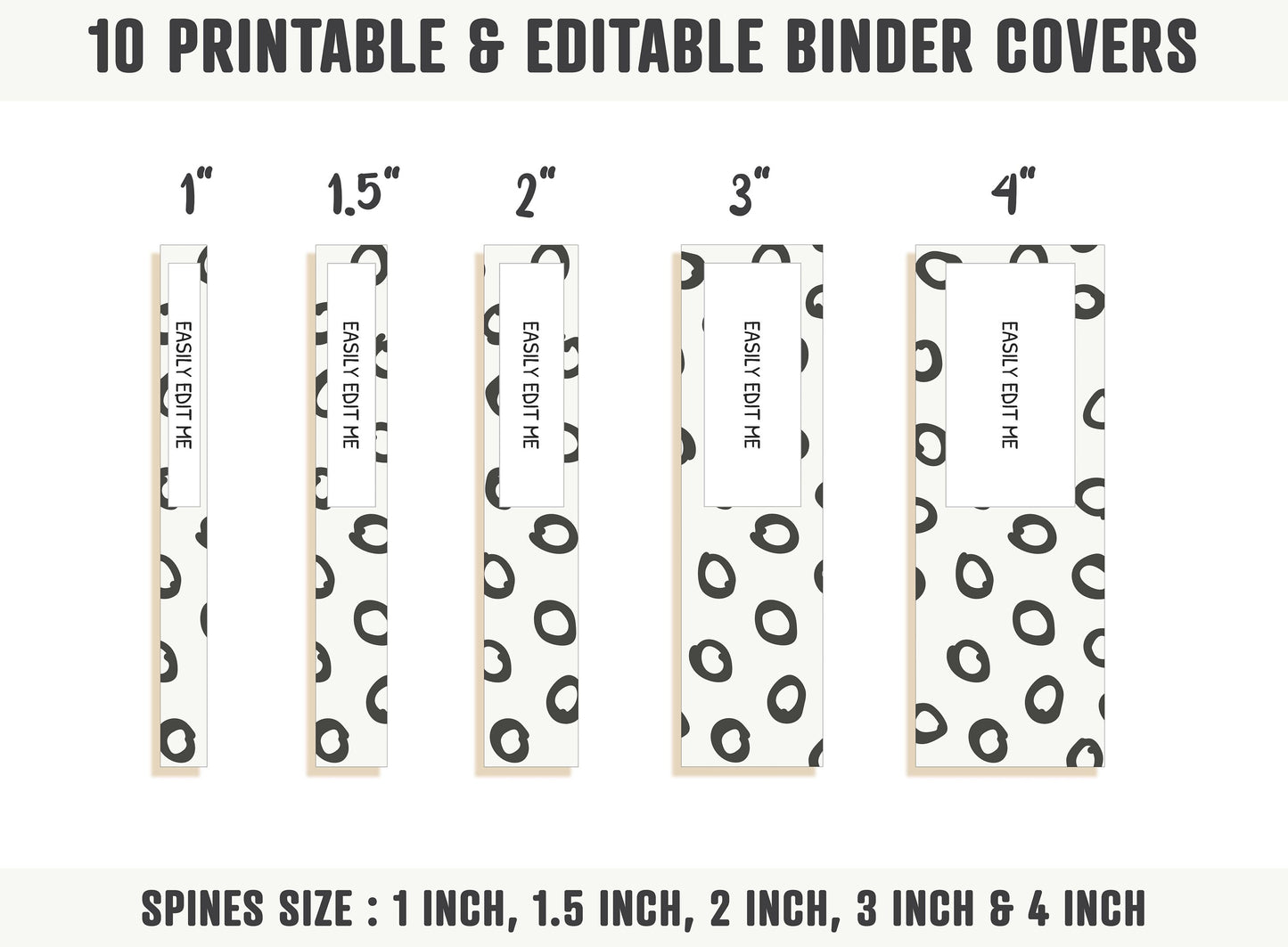 Binder Cover Printable Editable, 10 Covers+Spines, Binder Insert, Planner Cover, Teacher Binder, School Binder Cover, Printable Binder Cover