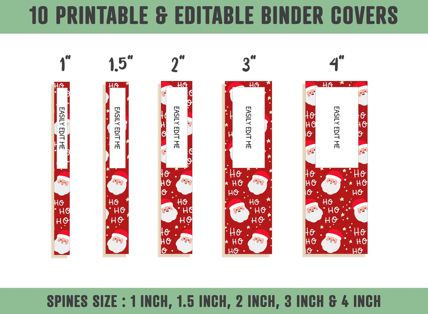 Christmas Planner Cover, 10 Printable & Editable Binder Covers+Spines Winter/Holiday Planner Cover Teacher/School Binder Page Binder Inserts