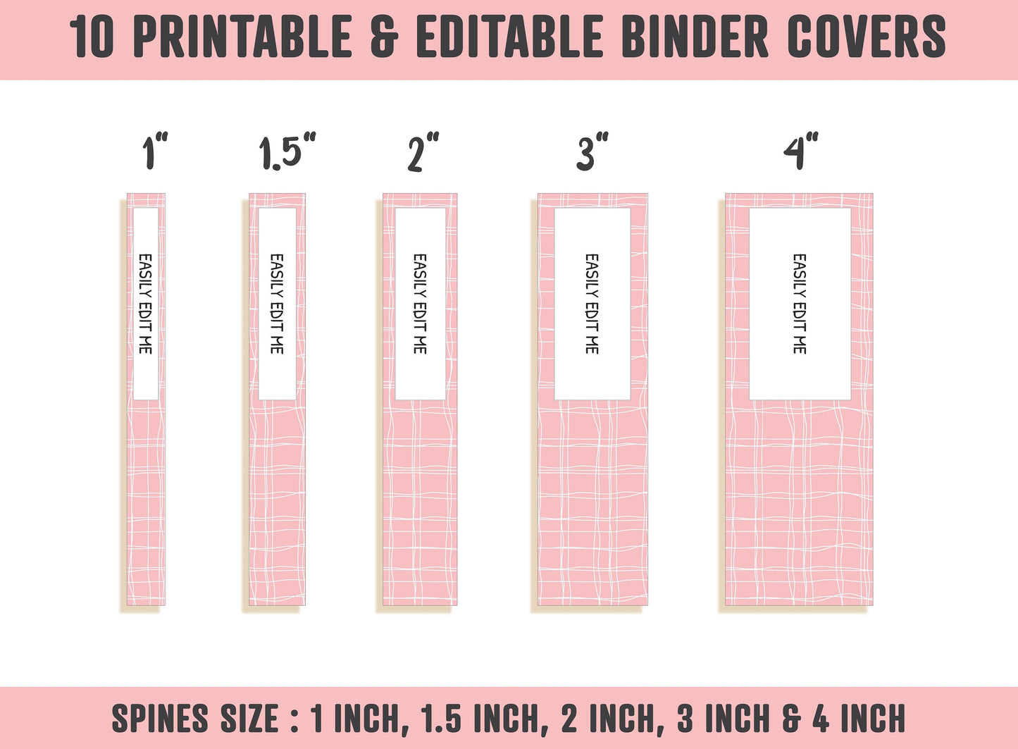 Binder Labels, 10 Printable & Editable Binder Covers+Spines, Binder Inserts, Teacher/School Planner Cover, Printable Binder Cover, Template