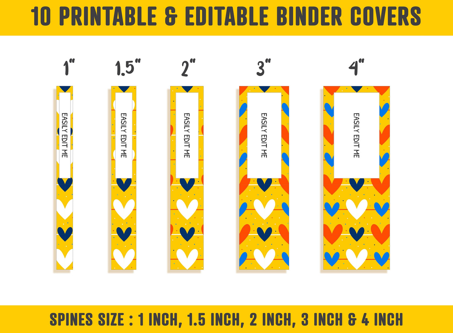 Printable Binder Cover, 10 Editable Covers+Spines, Binder Inserts, Planner Cover, Teacher/School Binder Template, Printable Binder Cover PDF