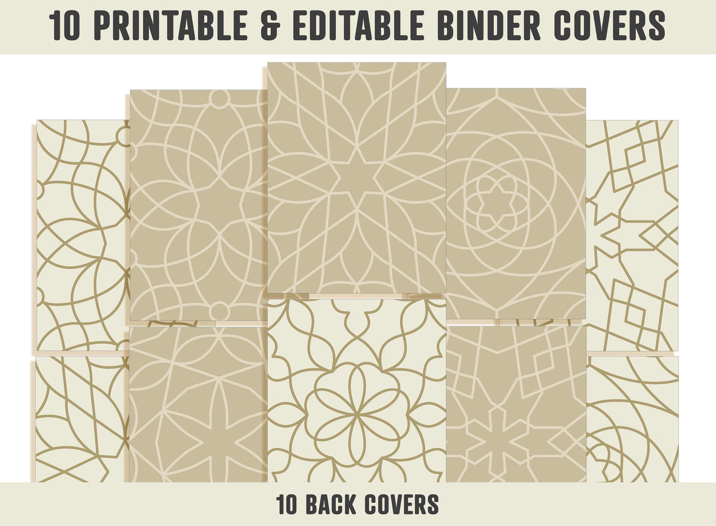 Binder Cover Printable Editable, 10 Binder Covers+Spines, Binder Inserts, Planner Cover, Teacher/School Binder Cover, Printable Binder Cover