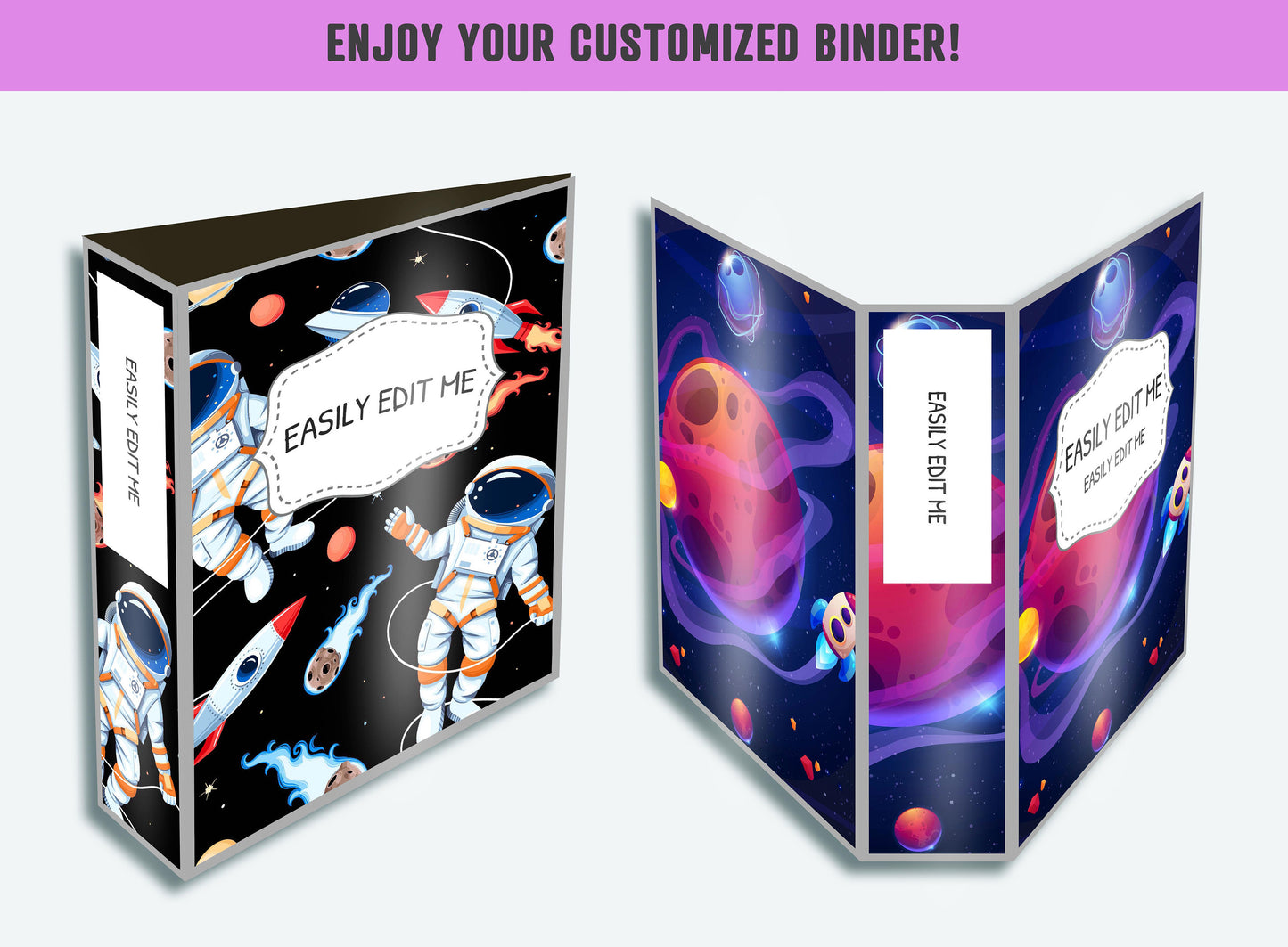 Binder Cover Boys, 10 Printable & Editable Binder Covers+Spines Binder Cover Sheet Binder Cover Inserts Planner Template, Alternative Layout