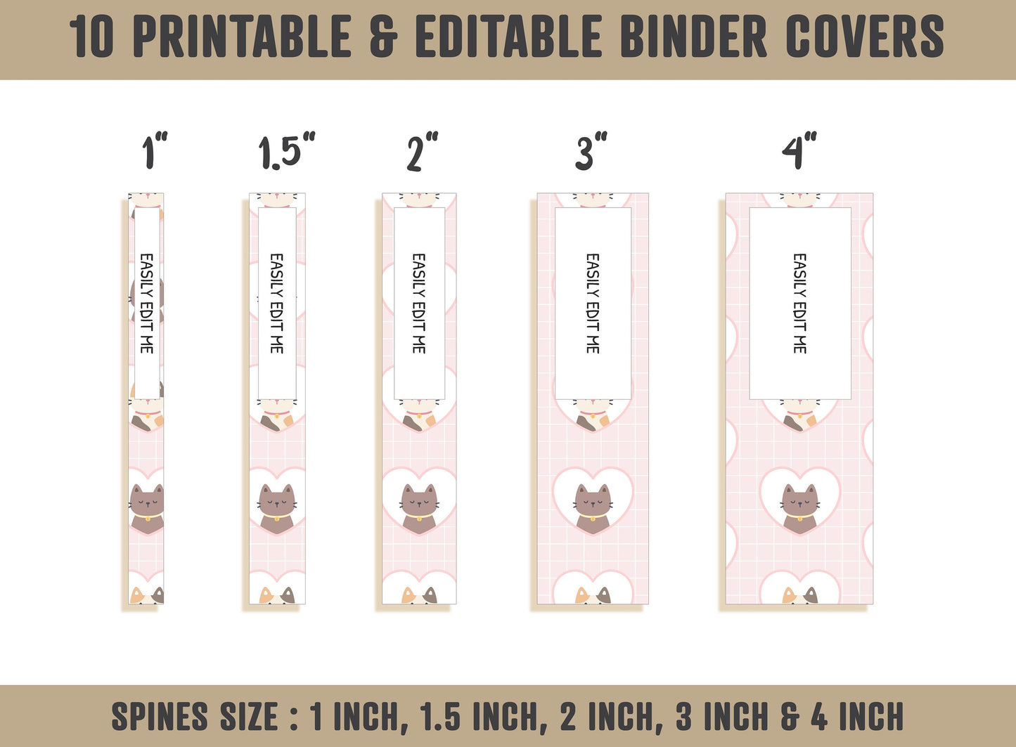 Binder Cover Animal, 10 Printable & Editable Binder Covers and Spines, Binder Insert, Planner Cover, Teacher Binder, School Binder Cover PDF