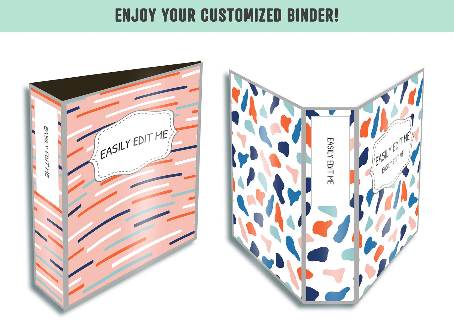 10 Printable & Editable Binder Covers, Binder Insert, Planner Cover, Teacher Binder, School Binder Cover Printable Binder Cover PDF Template