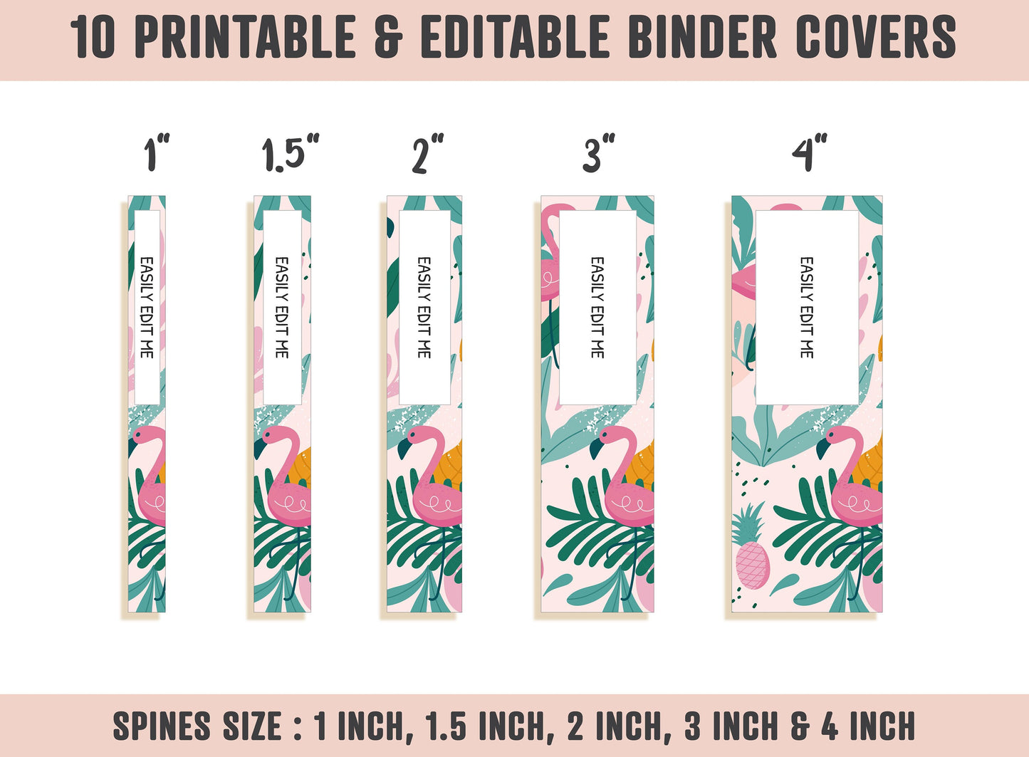Binder Cover, 10 Printable & Editable Covers+Spines, Binder Insert, Planner Cover, Teacher/School Binder Cover Template, PDF, Folder Cover