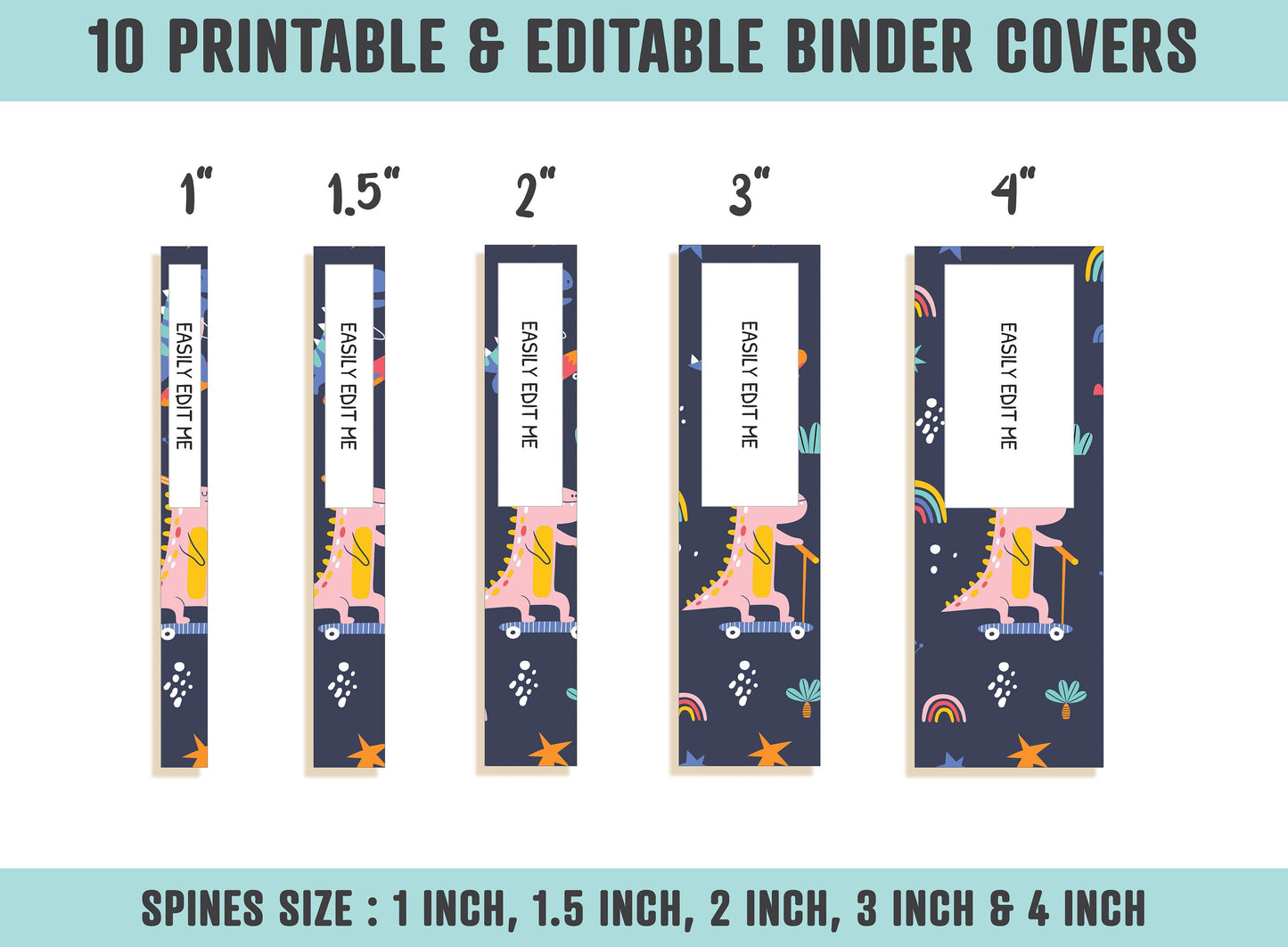 Binder Cover Personalized, 10 Printable/Editable Covers + Spines, Binder Insert, Planner Cover, Teacher/School Binder Cover Template, PDF